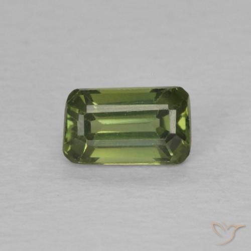 0.48ct Natural Deep Green Sapphire, Emerald Cut, VVS-VS