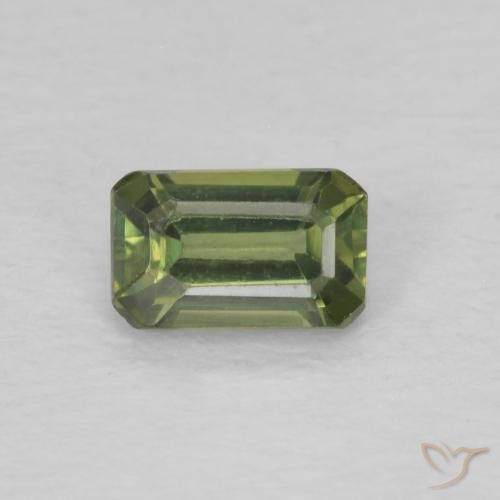 0.45ct Natural Warm Green Sapphire, Emerald Cut, VVS