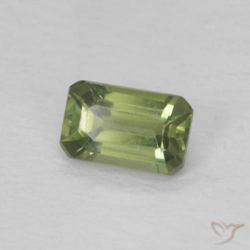 0.45 ct Green Sapphire Stone, Natural Sapphire in Octagon Step Cut Shape for Sale