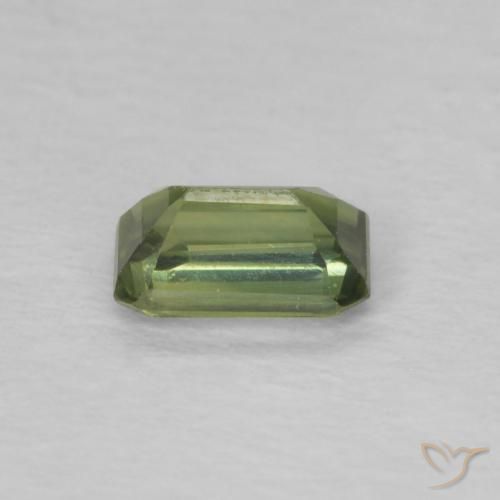 Sapphire Gemstone in 5.1 x 3.2 mm Size for Sale, Sapphire Stone in Warm Green Color