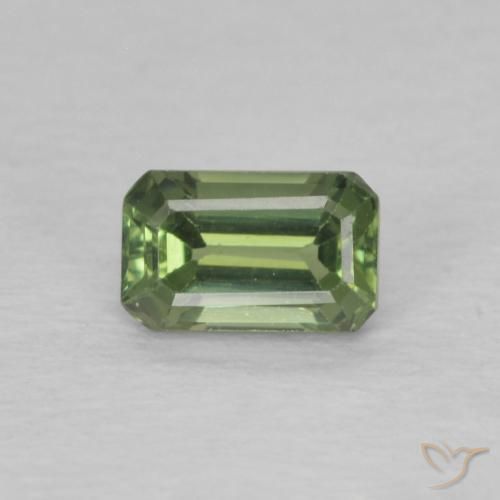 0.50ct Natural Medium Green Sapphire, Emerald Cut, VVS