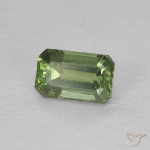 0.50 ct Green Sapphire Stone, Natural Sapphire in Octagon Step Cut Shape for Sale