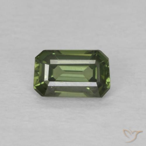 0.41ct Natural Forest Green Sapphire, Emerald Cut, VVS