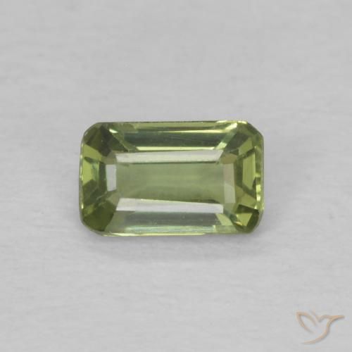0.41ct Natural Warm Green Sapphire, Emerald Cut, VVS