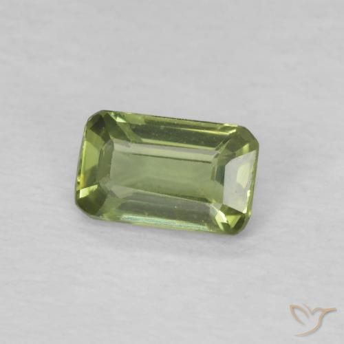 0.41 ct Green Sapphire Stone, Natural Sapphire in Octagon Step Cut Shape for Sale
