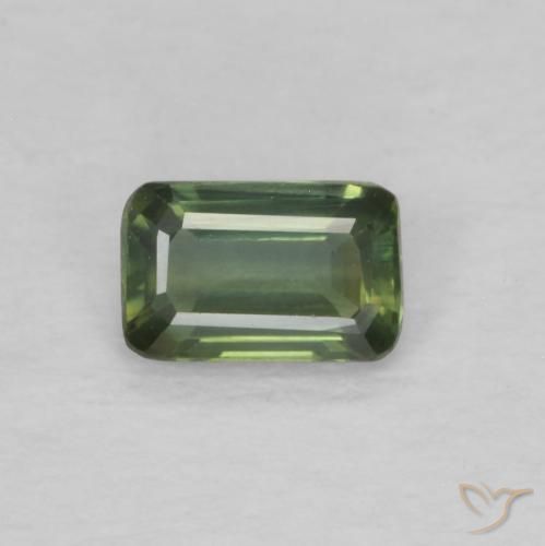 0.41ct Natural Yellowish Green Sapphire, Emerald Cut, VVS-VS
