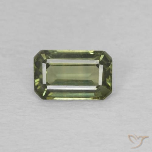 0.42ct Natural Warm Forest Green Sapphire, Emerald Cut, VVS-VS