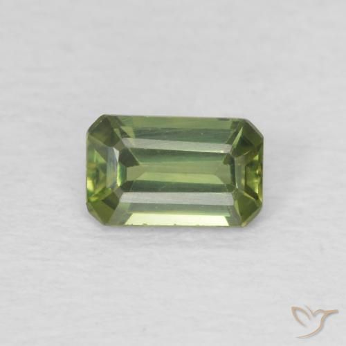 0.40ct Natural Light Forest Green Sapphire, Emerald Cut, VVS-VS