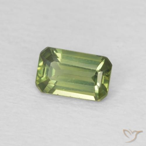 0.40 ct Green Sapphire Stone, Natural Sapphire in Octagon Step Cut Shape for Sale
