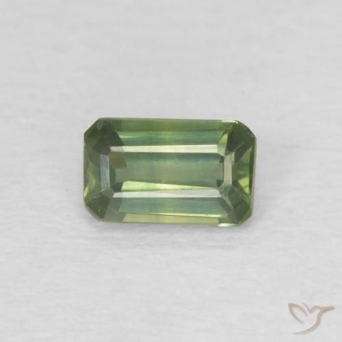 0.40ct Natural Light Forest Green Sapphire, Emerald Cut, VVS-VS