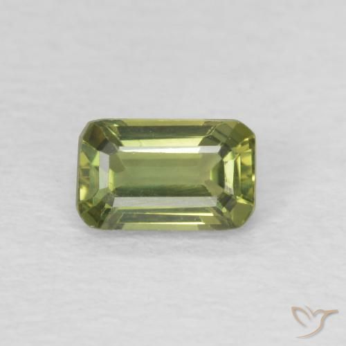 0.46ct Natural Warm Green Sapphire, Emerald Cut, VVS-VS