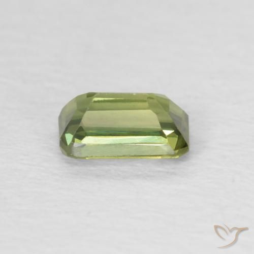 Sapphire Gemstone in 5.1 x 3.2 mm Size for Sale, Sapphire Stone in Warm Green Color