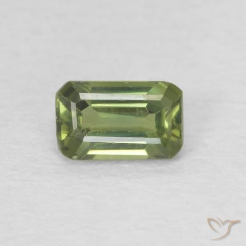 0.44ct Natural Yellowish Green Sapphire, Emerald Cut, VVS-VS