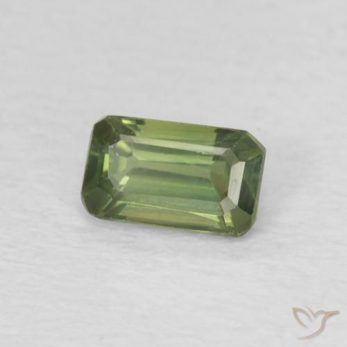 0.50 ct Green Sapphire Stone, Natural Sapphire in Octagon Step Cut Shape for Sale