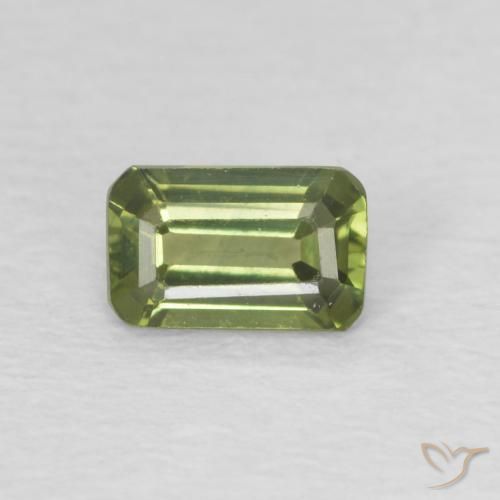 0.44ct Natural Deep Green Sapphire, Emerald Cut, VVS-VS