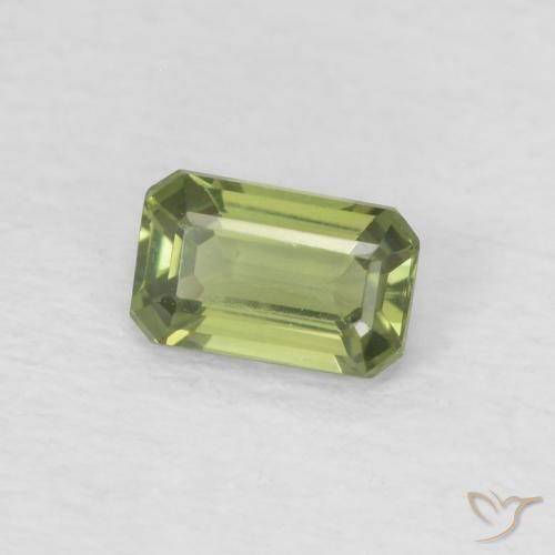 0.42 ct Green Sapphire Stone, Natural Sapphire in Octagon Step Cut Shape for Sale