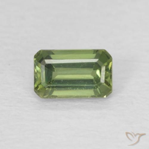 0.48ct Natural Medium Green Sapphire, Emerald Cut, VVS-VS