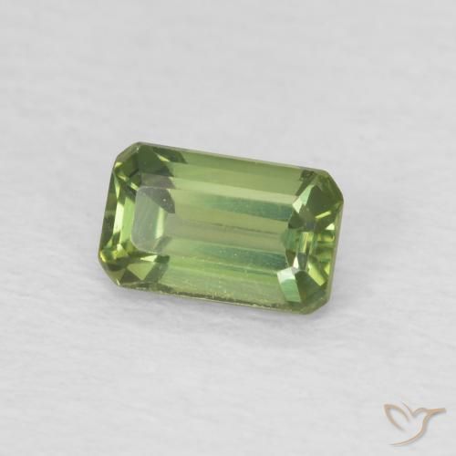 0.48 ct Green Sapphire Stone, Natural Sapphire in Octagon Step Cut Shape for Sale