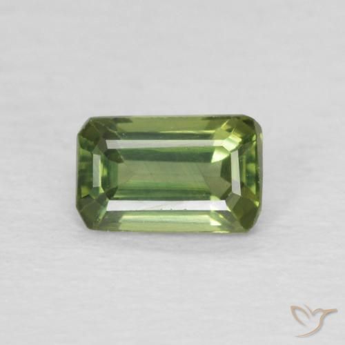 0.48ct Natural Medium Light Green Sapphire, Emerald Cut, VVS-VS