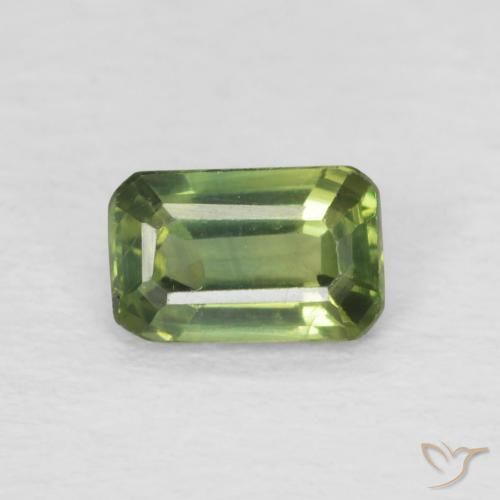 0.42ct Natural Light Forest Green Sapphire, Emerald Cut, VS
