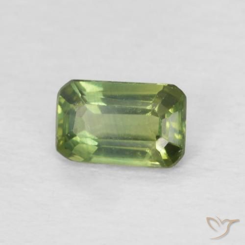 0.42 ct Green Sapphire Stone, Natural Sapphire in Octagon Step Cut Shape for Sale