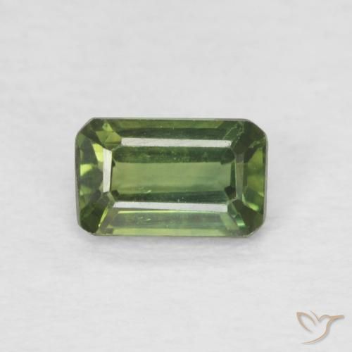 0.46ct Natural Light Forest Green Sapphire, Emerald Cut, VS