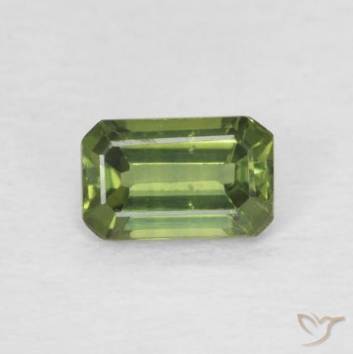 0.45ct Natural Earthy Green Sapphire, Emerald Cut, VS
