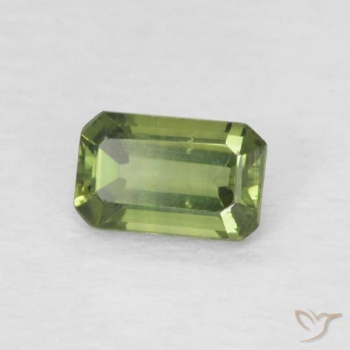 0.45 ct Green Sapphire Stone, Natural Sapphire in Octagon Step Cut Shape for Sale