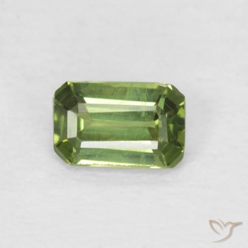 0.41ct Natural Light Forest Green Sapphire, Emerald Cut, VS