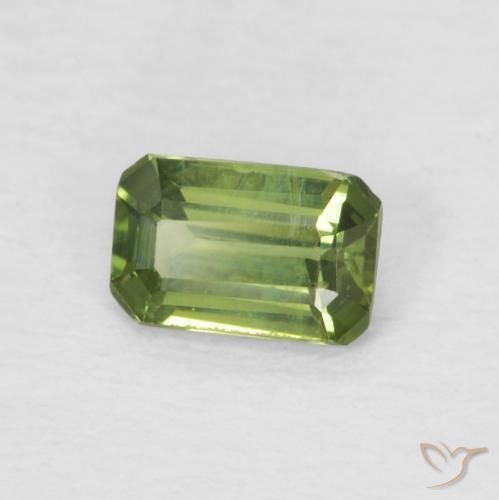 0.41 ct Green Sapphire Stone, Natural Sapphire in Octagon Step Cut Shape for Sale