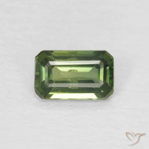 0.40ct Natural Deep Green Sapphire, Emerald Cut, VS
