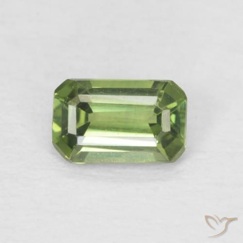 0.42ct Natural Warm Green Sapphire, Emerald Cut, VS