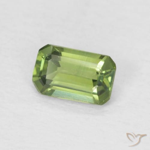 0.42 ct Green Sapphire Stone, Natural Sapphire in Octagon Step Cut Shape for Sale