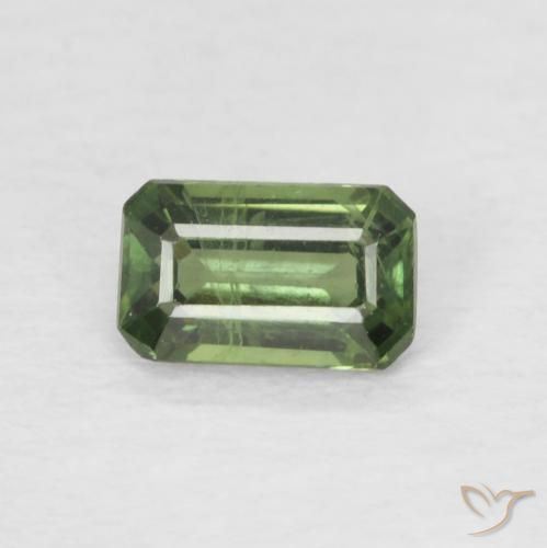 0.42ct Natural Medium Dark-Green Sapphire, Emerald Cut, VS