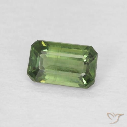 0.42 ct Green Sapphire Stone, Natural Sapphire in Octagon Step Cut Shape for Sale