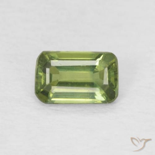 0.43ct Natural Light Forest Green Sapphire, Emerald Cut, VS