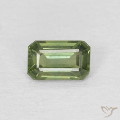 0.44ct Natural Medium Green Sapphire, Emerald Cut, VS