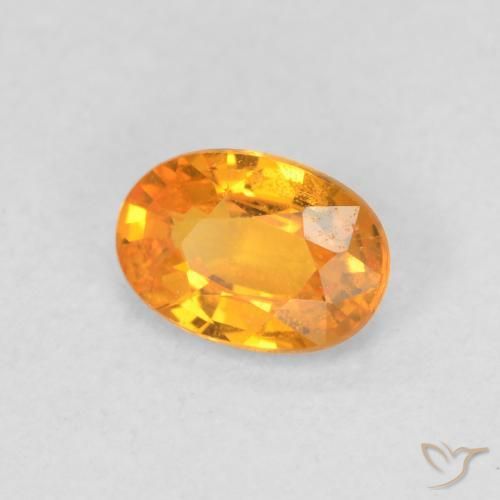 0.63 ct Golden Sapphire Stone, Natural Sapphire in Oval Facet Shape for Sale