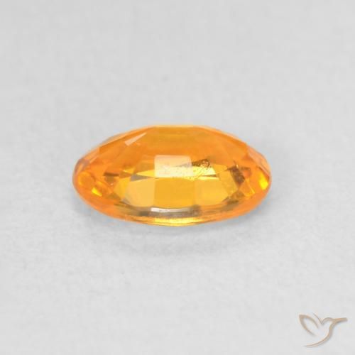 Sapphire Gemstone in 6 x 4 mm (calibrated) Size for Sale, Sapphire Stone in Orange-Gold Color