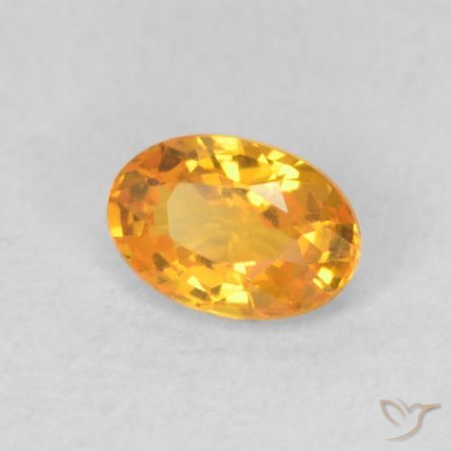 0.62 ct Golden Sapphire Stone, Natural Sapphire in Oval Facet Shape for Sale