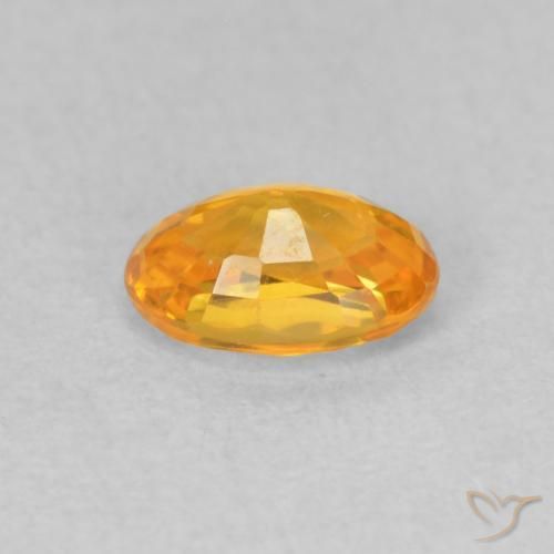 Sapphire Gemstone in 6 x 4 mm (calibrated) Size for Sale, Sapphire Stone in Dark Orange-Gold Color
