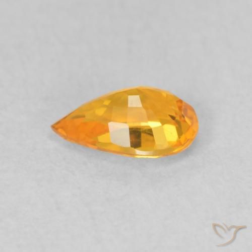 Sapphire Gemstone in 6 x 4 mm (calibrated) Size for Sale, Sapphire Stone in Deep Orange-Gold Color