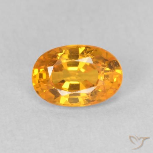 0.66ct Natural Deep Orange-Gold Sapphire, Oval, VVS-VS