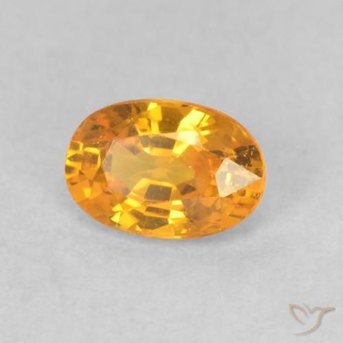 0.66 ct Golden Sapphire Stone, Natural Sapphire in Oval Facet Shape for Sale
