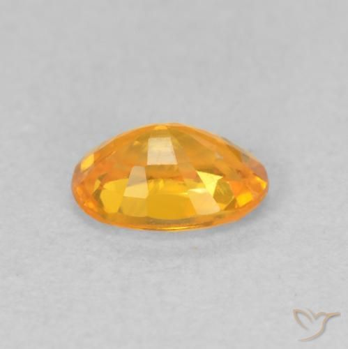 Sapphire Gemstone in 6 x 4 mm (calibrated) Size for Sale, Sapphire Stone in Deep Orange-Gold Color