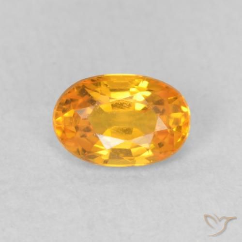 0.57 ct Golden Sapphire Gemstone, Sapphire Gem in Oval Facet Shape for Sale.
