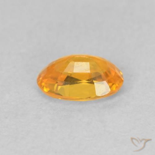 Sapphire Gemstone in 6 x 4 mm (calibrated) Size for Sale, Sapphire Stone in Orange-Gold Color