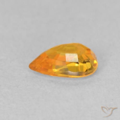Sapphire Gemstone in 6 x 4 mm (calibrated) Size for Sale, Sapphire Stone in Medium Orange Color