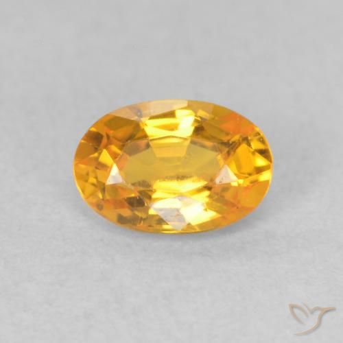 0.62ct Natural Medium Light Orange-Gold Sapphire, Oval, VVS-VS