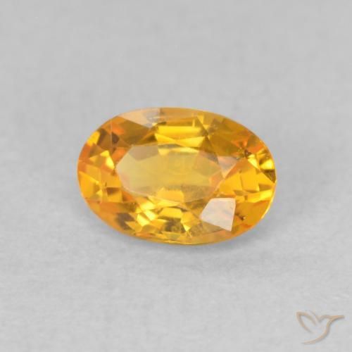 0.62 ct Golden Sapphire Stone, Natural Sapphire in Oval Facet Shape for Sale